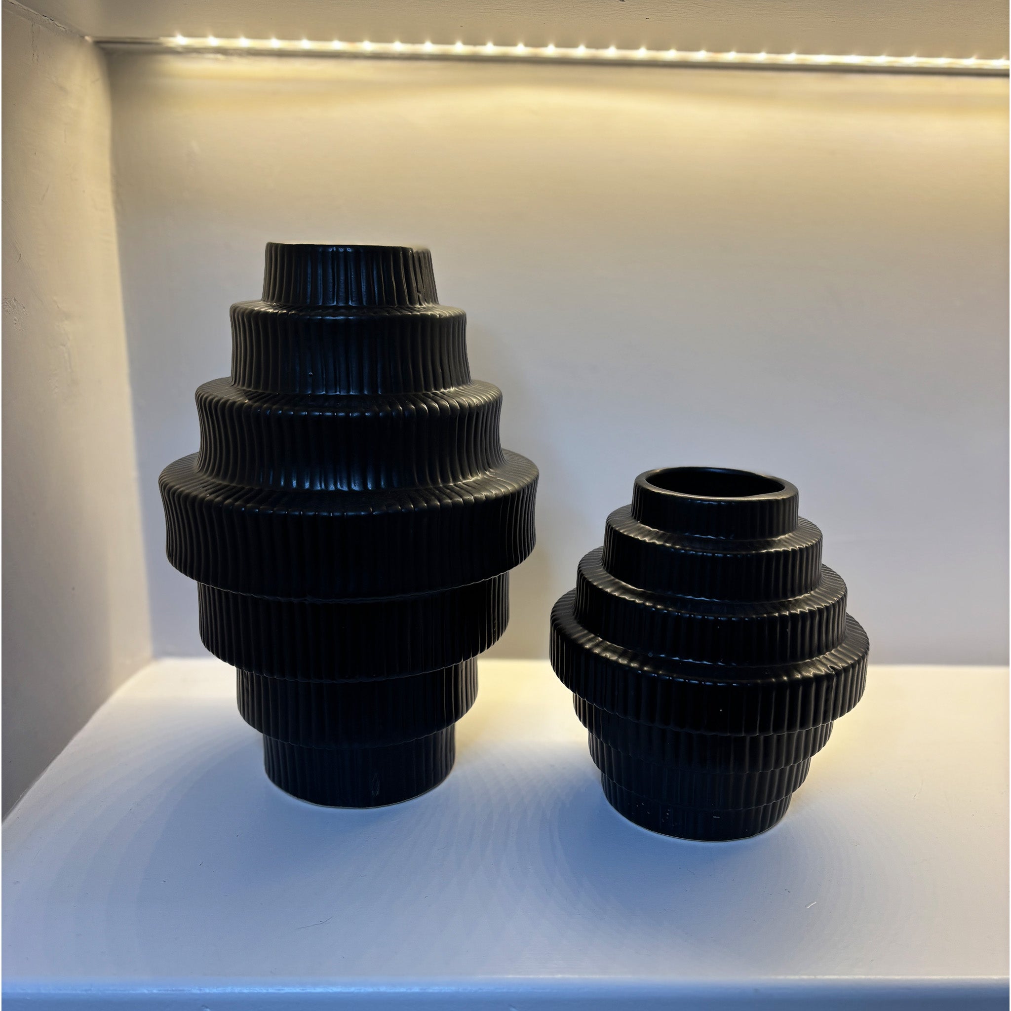 Modern Geometric Stepped Vase - Large